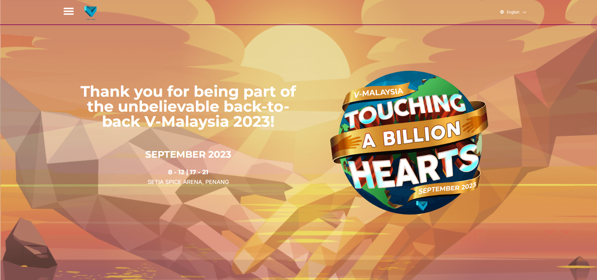 V Malaysia landing page